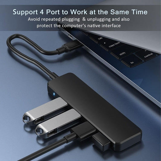 Klndcorner USB 3.0 Hub, 4-Port USB Hub USB Splitter USB Expander for Laptop, Xbox, Flash Drive, HDD, Console, Printer, Camera,Keyborad, Mouse(Not for Charging)