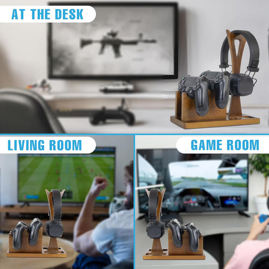 Klndcorner Game Controller Holder Gifts for Gamers to Organize Gaming Accessories & Headphone Holder, Unique Gamer Gifts Headset Stand Controllers Holders, Stylish Controller Stand Gaming Equipment