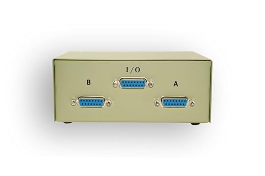 Klndcorner DB15 2 Way Manual Data Switch Box 15 Pin I/O AB Female Port for PC Game Joystick MAC Monitors MIDI Devices Peripherals