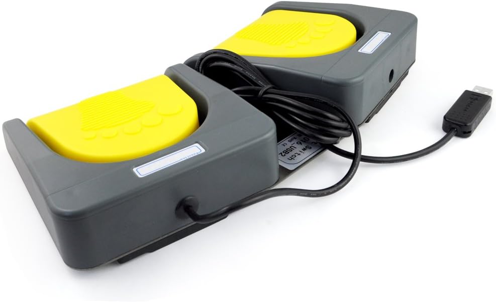 Klndcorner USB Double 2 Foot Switch Control Pedal Video Game Customized PC Keyboard Multimedia Key Free Drive HID