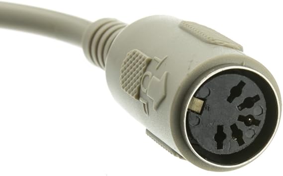Klndcorner 6 Inch AT to PS/2 Keyboard Adapter Din5 (AT) Female to MiniDin6 (PS/2) Male, 1 Pack