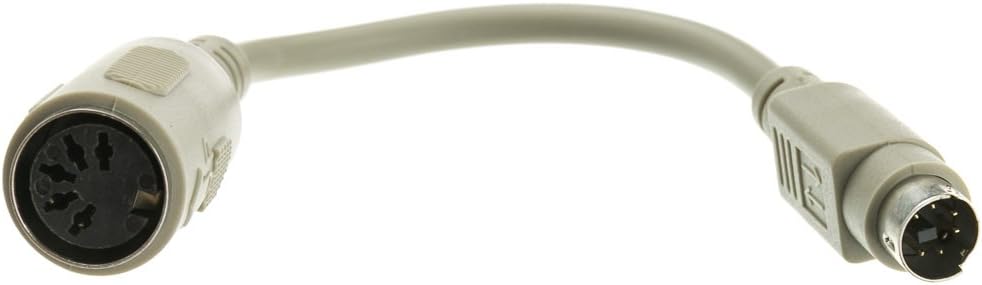 Klndcorner 6 Inch AT to PS/2 Keyboard Adapter Din5 (AT) Female to MiniDin6 (PS/2) Male, 1 Pack