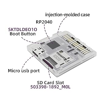 Klndcorner Game Backup Device, MCU Open Source Design Support for DS DSi 3DS Systems, with Sequential Read Speed up to 6MBs and Dual LED Indicators