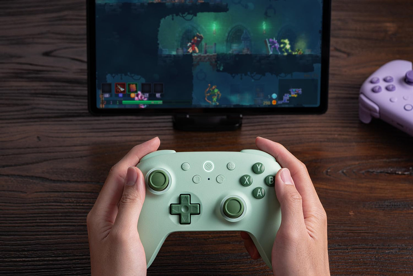 klndcorner Ultimate 2C Wireless Controller for Windows PC and Android, with 1000 Hz Polling Rate, Hall Effect Joysticks and Triggers, and Remappable L4/R4 Bumpers (Green)