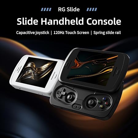 Klndcorner RG Slide Retro Handheld Game Console , 4.7-inch LTPS in-Cell Screen Capacitive Joystick Android 13 System Support AI Assistant 5G WiFi Bluetooth 5.0 NO Game Card(Black)