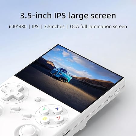 Klndcorner RG35XX Pro Handheld Game Consoles RG35XXPro Retro Gaming Console with 64GB Card 4353 Games Video Game Console Linux 64 Portable Pocket Arcade Support 30+ Simulators WiFi Bluetooth HD Output White
