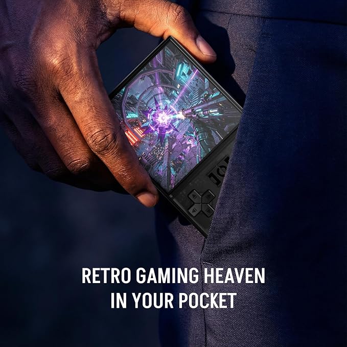 Klndcorner R36MAX Retro Gaming Console, 4.0 Inch 720x720 IPS Screen Retro Handheld Game Console with 18,000+ Classic Games, Open Source Linux System, 4000mAh Battery Portable Emulator Handheld Game Consoles