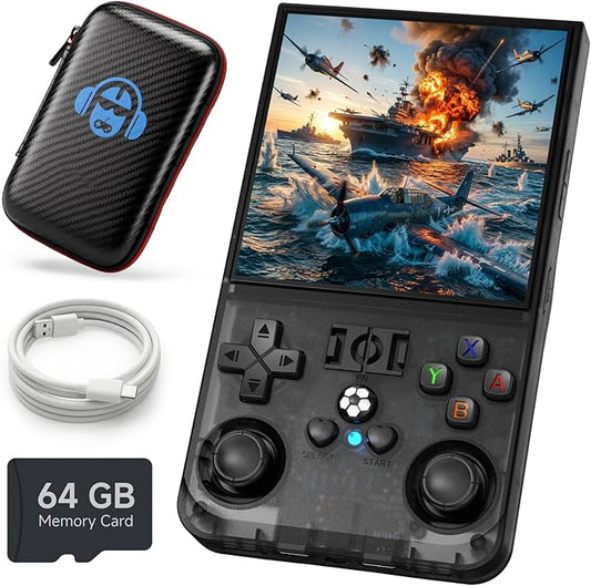 Klndcorner R36MAX Retro Gaming Console, 4.0 Inch 720x720 IPS Screen Retro Handheld Game Console with 18,000+ Classic Games, Open Source Linux System, 4000mAh Battery Portable Emulator Handheld Game Consoles