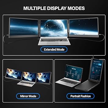 Klndcorner Upgraded Laptop Screen Extender Monitor Portable, 14.1" 1080P FHD IPS Screen, Monitor Extender for Laptop, Fit for 13-17", Plug & Play Compatiable with Windows/Mac/Chrome/Android