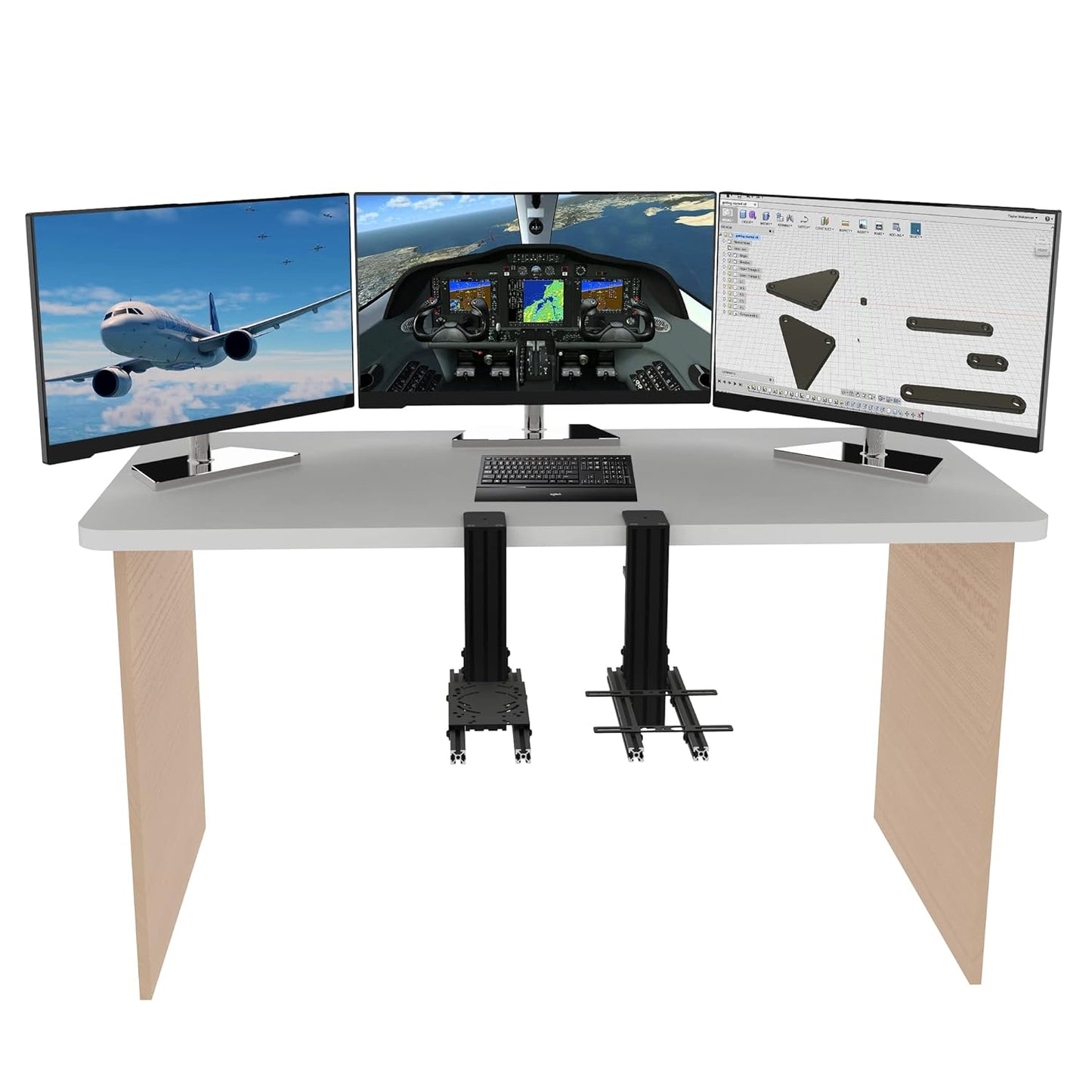 Klndcorner 2 Set Desk Mount for Flight Sim Game Joystick, Throttle and HOTAS Systems - Compatible With Logitech X56, X52, X52 Pro, Thrustmaster T-Flight HOTAS, T.16000M, TCA
