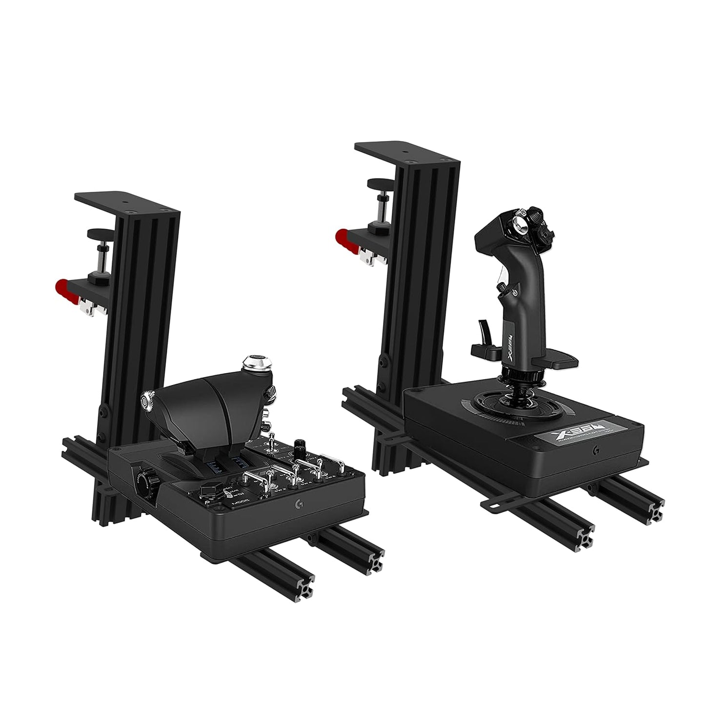 Klndcorner 2 Set Desk Mount for Flight Sim Game Joystick, Throttle and HOTAS Systems - Compatible With Logitech X56, X52, X52 Pro, Thrustmaster T-Flight HOTAS, T.16000M, TCA
