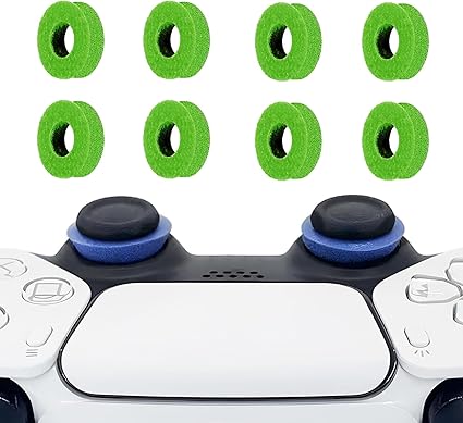 klndcorner 8 Pack Precision Rings Aim Assist for PS5, for PS4, Compatible with Xbox Controllers Accessories– Enhance Accuracy & Control with Soft Silicone Rings – Compatible with Fortnite & FPS Games，Green