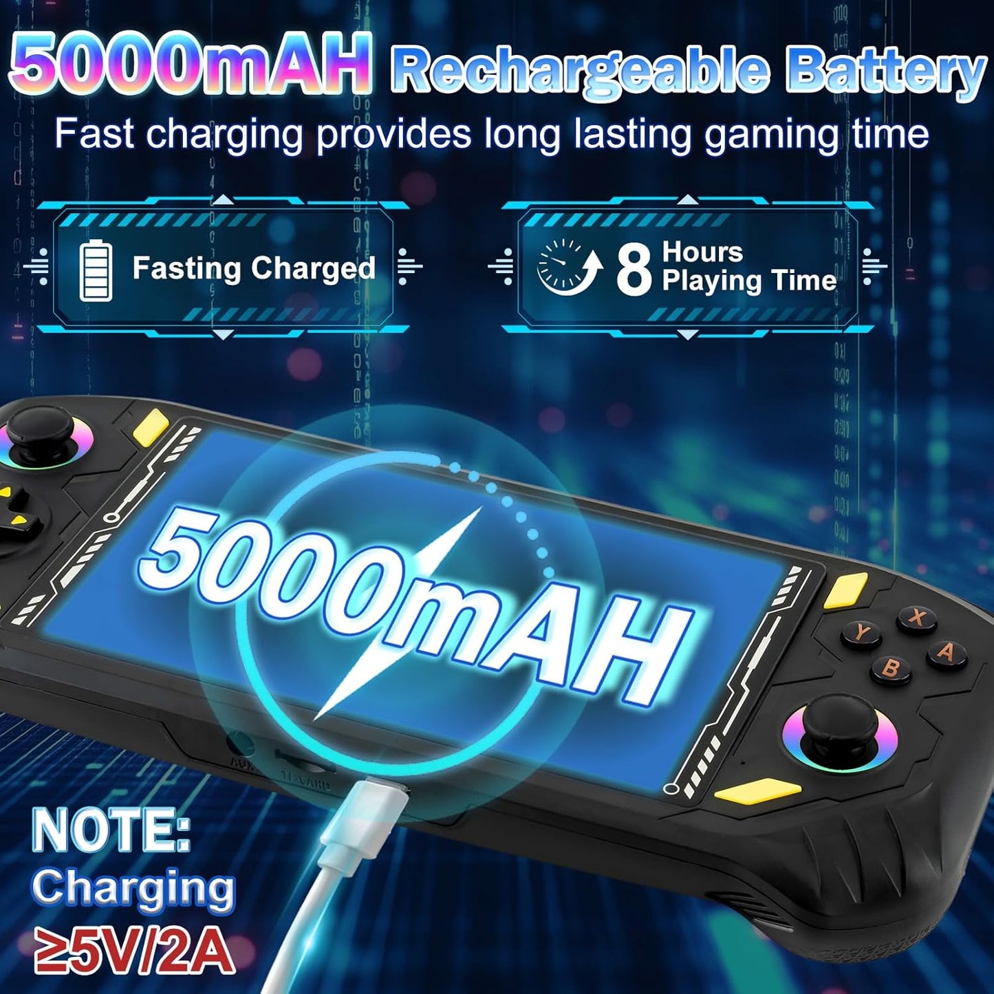 RG56PRO Retro Handheld Game Console - 5.5 Inch IPS Screen,31000+ Classic 3D Games,5000mAh Battery, Open Linux System,Portable Console with 128G TF Card - Birthday Gift for Boyfriend (Black)