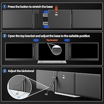 Klndcorner Upgraded Laptop Screen Extender Monitor Portable, 14.1" 1080P FHD IPS Screen, Monitor Extender for Laptop, Fit for 13-17", Plug & Play Compatiable with Windows/Mac/Chrome/Android